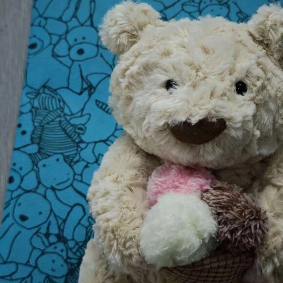 Jellycat Oatus Bear Bartholomew with Ice Cream NYC FAO Schwarz & Dust Bag USA - Picture 3 of 4